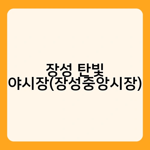 장성 탄빛 야시장(장성중앙시장) 1