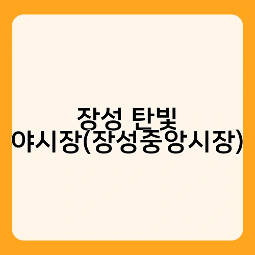 장성 탄빛 야시장(장성중앙시장) 2