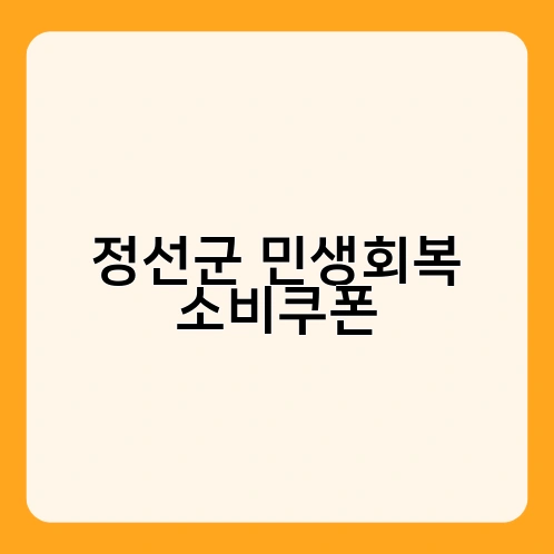 정선군 민생회복 소비쿠폰 1