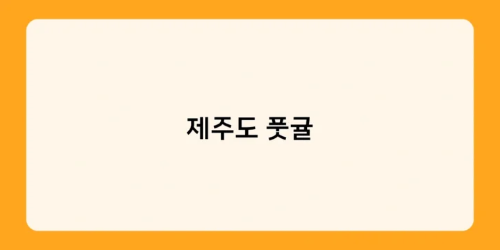제주도 풋귤 구매 팁! 언제 어떻게 사야 가장 맛있을까?