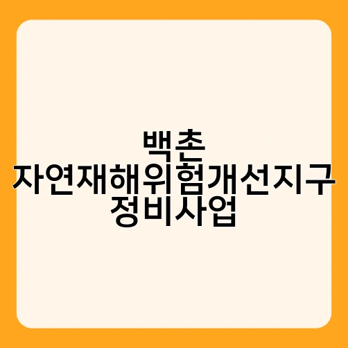 백촌 자연재해위험개선지구 정비사업 2