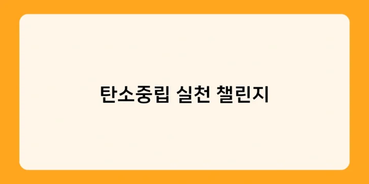 탄소중립 실천 챌린지, 정부는 어떤 정책으로 지원하고 있나요?