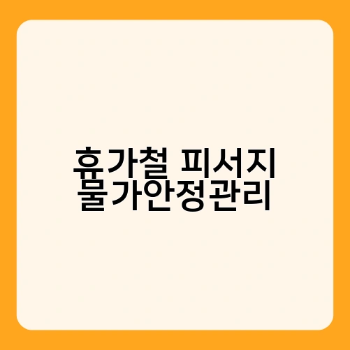 휴가철 피서지 물가안정관리