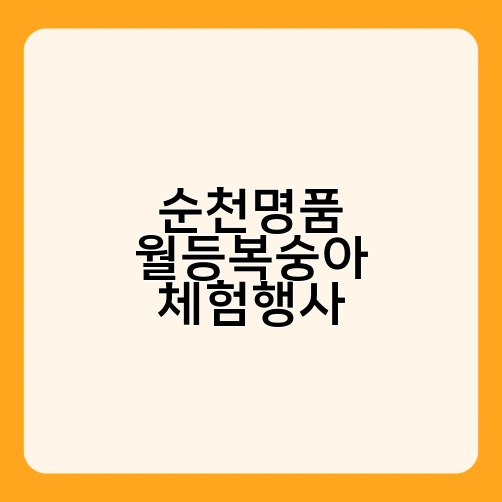 순천명품 월등복숭아 체험행사
